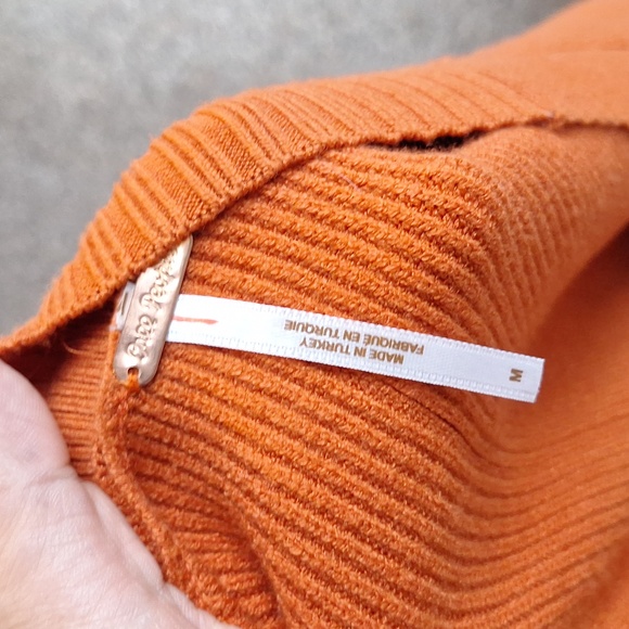 Free People Oakleigh Oversized Knit Vest In Myrrh Orange Size M - Picture 8 of 13
